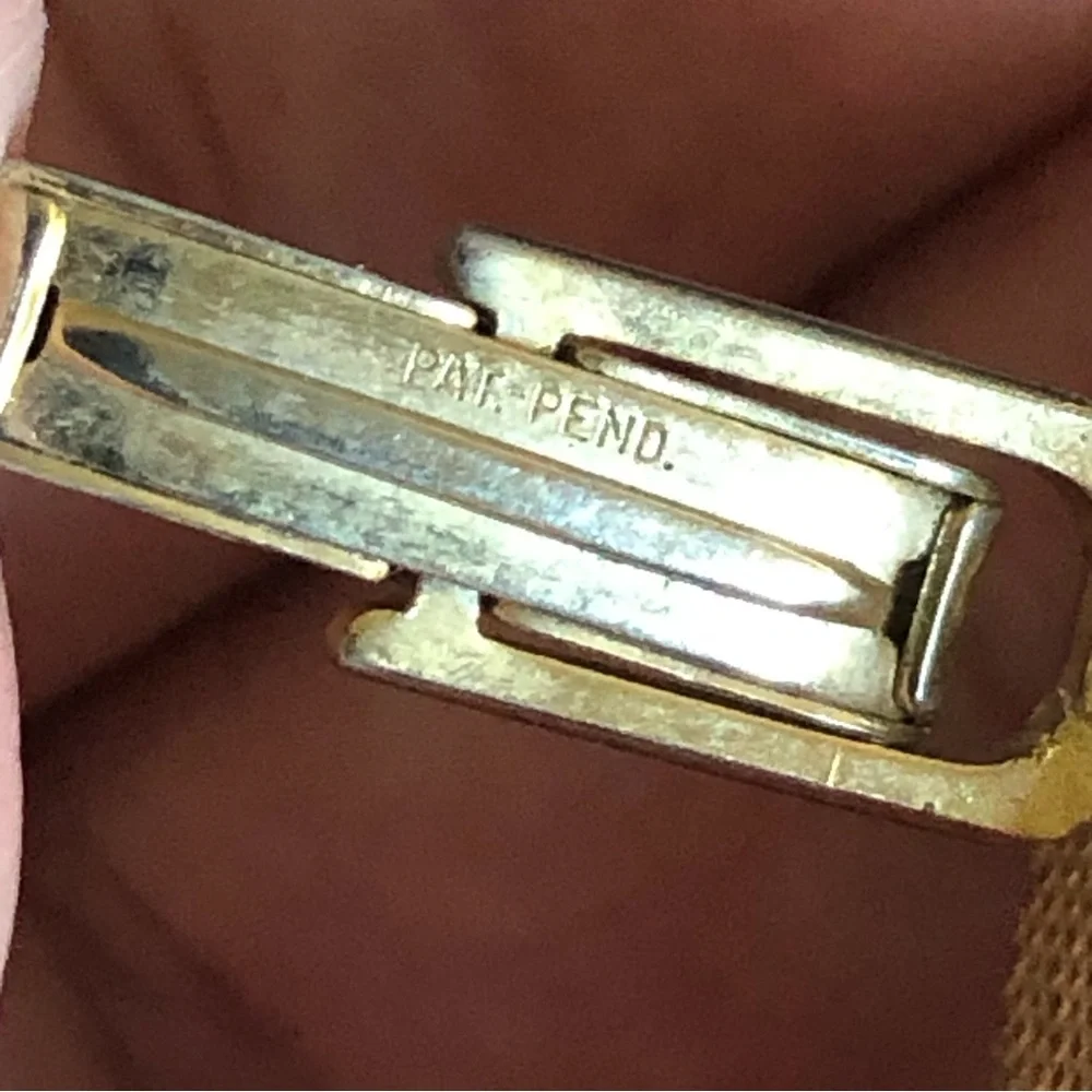 Vintage black enamel music note gold tone cuff links